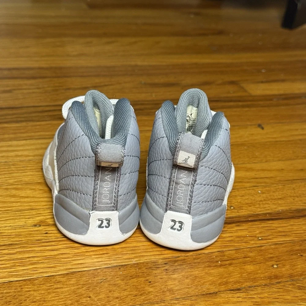 Nike Air Jordan 12 Retro Stealth Grey White 850000-015 Baby Toddler Size 4C